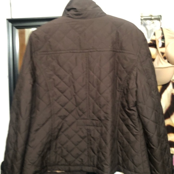 Ann Taylor size XL brown mid weight quilted jacket with flannel lining - Picture 6 of 7
